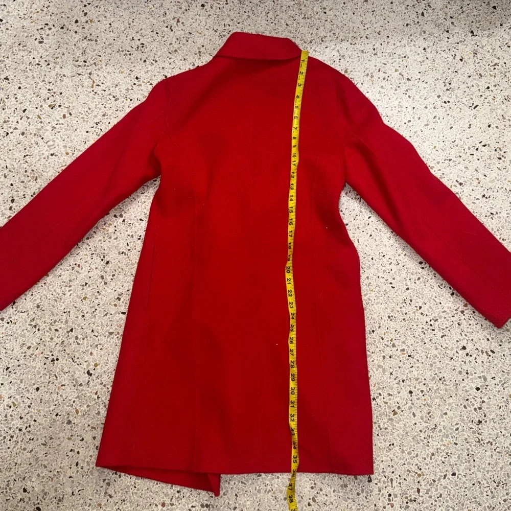 Bloomingdale’s red cashmere wool blend pea coat 8 medium m - Picture 9 of 9